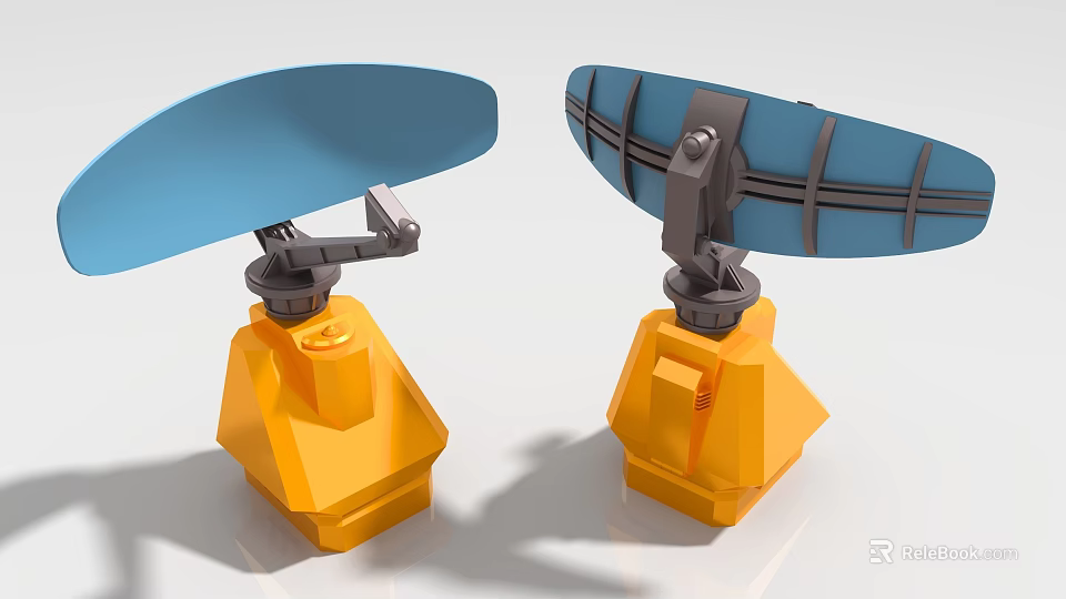 Industrial Mechanical Equipment With Yellow Base And Blue Rotating Components Structure 3d model 
