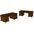 Classic Wooden Writing Desks With Multiple Drawers And Sturdy Structure Design