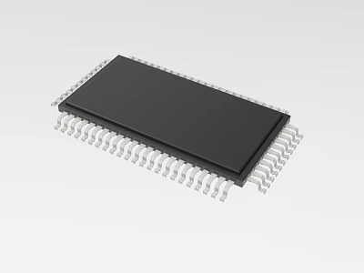 Industrial Equipment Integrated Circuit Chip With Black Surface And Multiple Pins 3d model