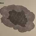 Modern Stylish Shaped Rug With Irregular Contour And Textured Gray Surface 3d model