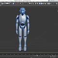 Detailed Silver Metallic Humanoid Robot Figure for Game and Movie Character