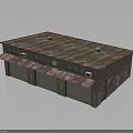 Rusted Metal Roof Brick Warehouse Building With Roll Up Doors Awnings And Industrial Windows