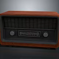 Vintage Radio With Wooden Case Black Front Panel Tuning Dial And Control Knobs