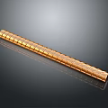 Shiny Golden Long Equipment With Regular Grooved Stripes And Reflective Surface