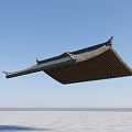 Traditional Architectural Roof Component With Black Tiles Sloped Design And Decorative Eaves