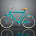 Turquoise Bicycle With Yellow Seat And White Rims Modern Design