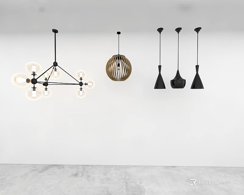 Modern Pendant Lights With Various Design Styles For Interior Decoration 3d model