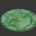 Elegant Decorative Plate With Blue White Pink Floral Bird Design For Tableware