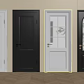 Hinged Doors in Various Designs and Colors with Glass Panels for Modern Interior
