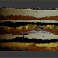 Delicious Layered Cake With Yellow Cream Topping Blueberry Garnish And Colorful Inner Layers