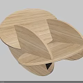 Modern Wooden Leisure Chair with Curved Sleek Design and Natural Finish