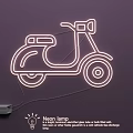 Motorcycle Shaped Neon Lamp Decorative Indoor Wall Lighting Fixture for Home Decor
