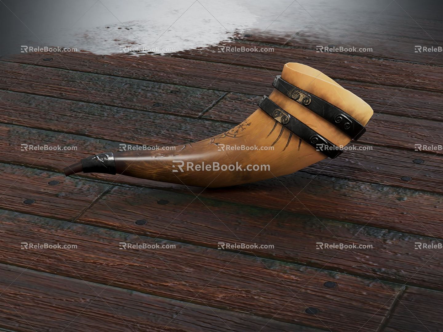 Modern Ox Horn Cup Ox Horn 3d model