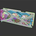 Sleek Modern Graphics Card With White Blue Pink Design And Three Cooling Fans