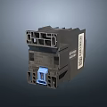 Industrial Electrical Contactor With Black Housing Blue Buttons And Technical Labels