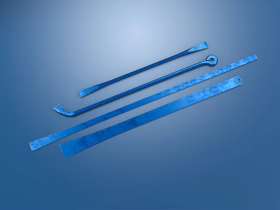 High Quality Hardware Tools Long Metal Pry Bars With Different Shapes For Construction Work 3d model