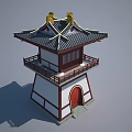 Chinese-style Ancient Bell and Drum Tower Tang Dynasty Architecture Imitating Tang Architecture 3d model