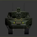 Modern Armored Military Vehicle With Camouflage Paint Six Wheels And Tactical Equipment