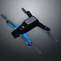 Professional Quadcopter Drone With Blue LED Lights And Black Frame Design