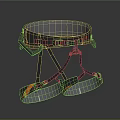 Ergonomic Support Equipment With Circular Mesh Top Black Orange Accents Straps And Support Legs