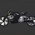 Futuristic Sleek Black Motorcycle Design With Blue Accents And Illuminated Wheels