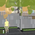 Garden Landscape Design With Lush Trees Green Hedges And Paved Walkway For Outdoor Activities