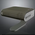Modern Silver Metallic Projector with Sleek Design Adjustable Stand Control Buttons and Grilles