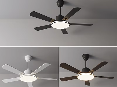 Modern Black White and Dark Brown Modern Ceiling Fan Light Designs for Home Interiors 3d model