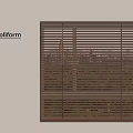 Poliform Modern Brown Wooden Window Blinds In Interior Wall Design 3d model