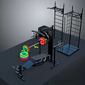 Home Gym Equipment Setup With Barbell Dumbbells Bench Press And Power Rack