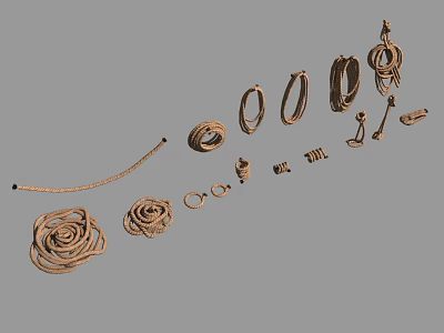 High Quality Industrial Equipment Parts Including Metal Rings Hooks And Fasteners 3d model