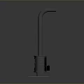 Traditional Black Cast Iron Stove With Tall Chimney And White Base