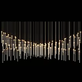 Modern Linear Hanging Chandelier With Crystal Glass Strips And Bright Lighting