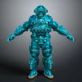 Blue Biomechanical Sci Fi Character With Full Body Armor 3d model