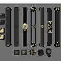 Black Cabinet Handles with Gold Accents and Various Modern Designs for Furniture