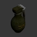 Military Green Grenade Featuring FRAG SPLINT Marking 07 81 90 And Metal Pull Ring