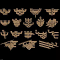 Traditional Wooden Architectural Components With Various Structural Designs And Ornamental Details