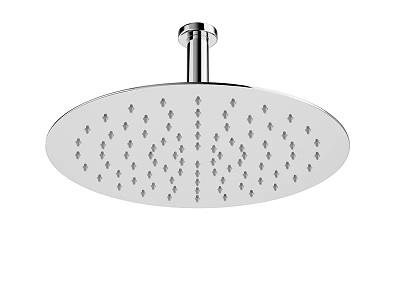 Chrome Round Rainfall Shower Head With Multiple Spray Holes Design 3d model