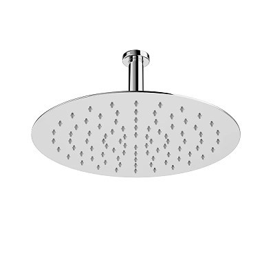 Chrome Round Rainfall Shower Head With Multiple Spray Holes Design 3d model
