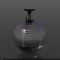 Decorative Ornament Set With Silver Mirror Disco Ball Hanging Decoration