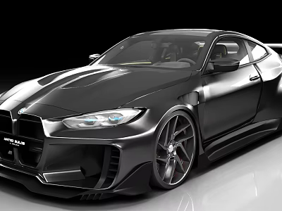 Black BMW Sports Car With Sleek Aerodynamic Body And Alloy Wheels 3d model