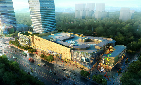 Modern Commercial Building A Large Commercial Office Complex Project in Xi'an 3d model