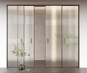 Modern sliding door glass sliding door 3d model