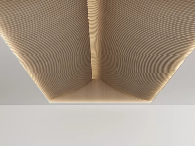 Modern Textured Ceiling Design With Illuminated Angular Edges And LED Lighting 3d model