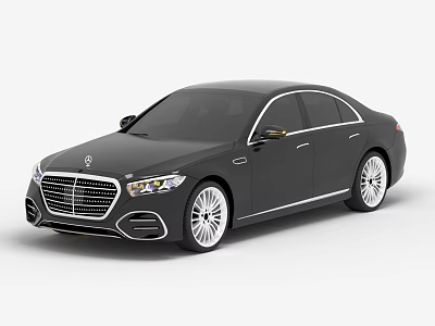 Luxury Black Sedan with Streamlined Body Design Chrome Accents and Large Alloy Wheels 3d model