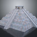 Stone Pyramid Structure With Symmetrical Stairs And Top Chamber Design 3d model