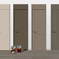 Modern Interior Hinged Doors With Minimalist Design And Various Wood Tones