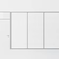 Modern Room Partition With Metal Frame Sliding Louver Panels And Glass Door