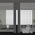 Modern glass brick glass brick porch partition screen 3d model