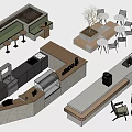 Modern Water Bar Counter Cashier Counter Coffee Bar Counter Tea Counter 3d model